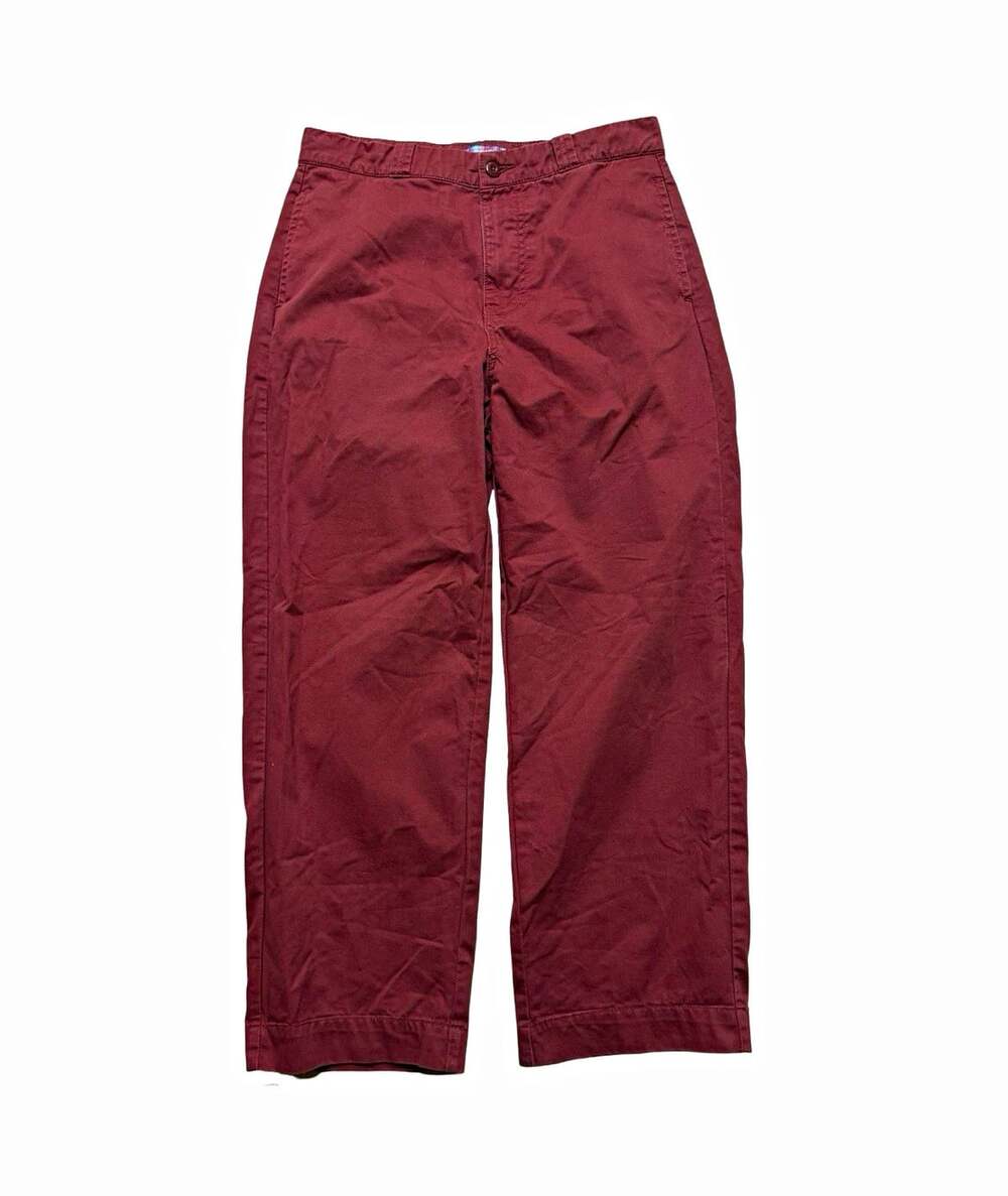 Urban Outfitters Chino Pants Mens 32W Burgundy Cotton Twill Regular Fit Straight